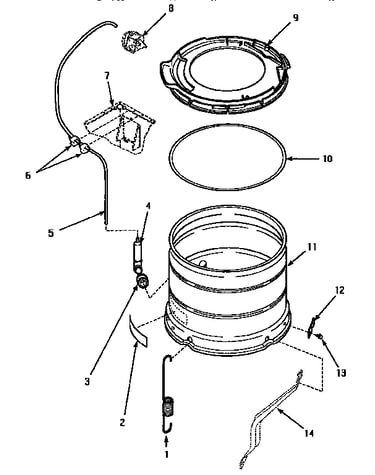 Outer tub & pressure hose