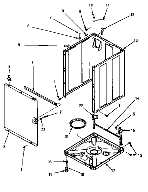 FRONT PANEL, BASE & CABINET ASSY