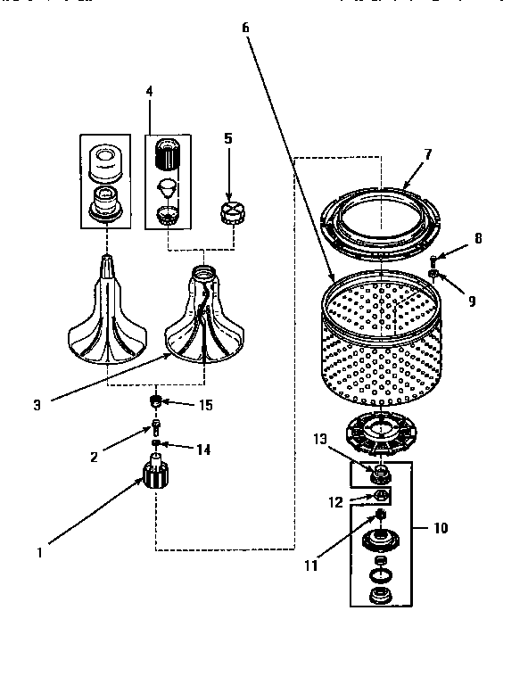 Agitator, washtub & hub