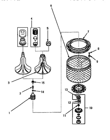 Agitator, washtub & hub