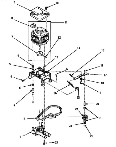 Motor, pump & idler assembly