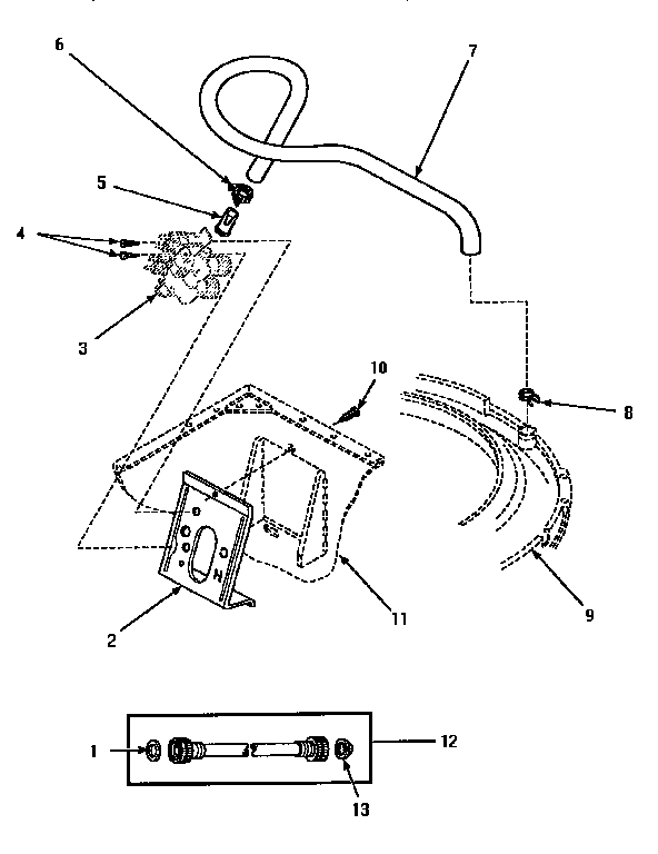 Inlet hose & mixing valve mount
