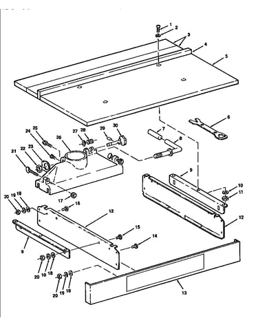 Table/base assy.