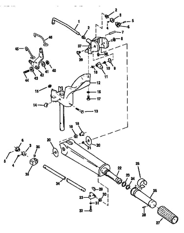 Tiller handle/throttle linkage