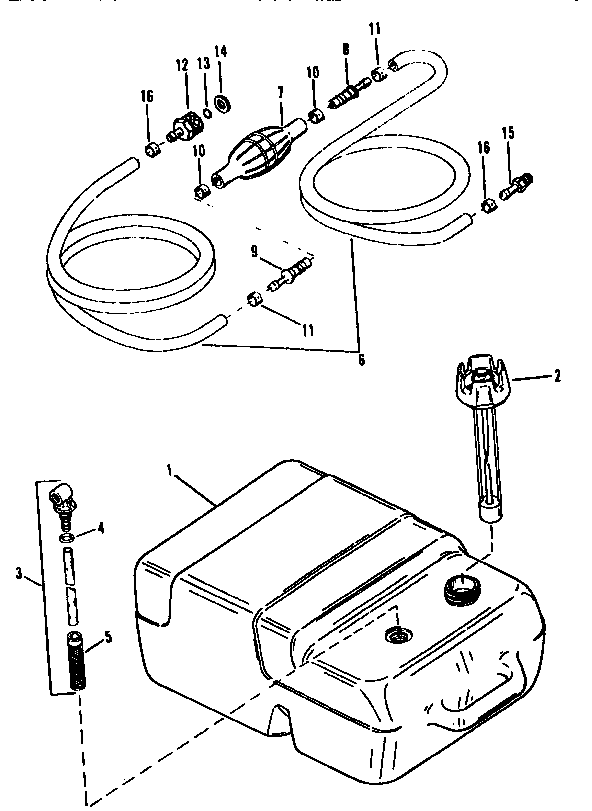 Fuel tank/line assembly (6.6 gallon)