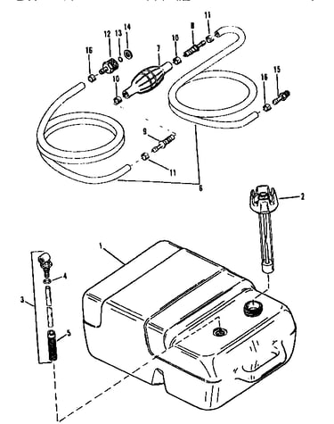 Fuel tank/line assembly (6.6 gallon)