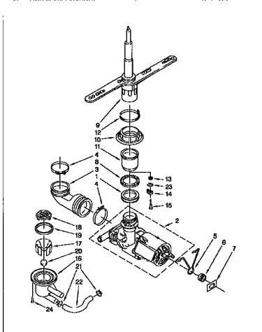 Pump and spray arm