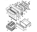 GE JBP90WV1 door and drawer diagram