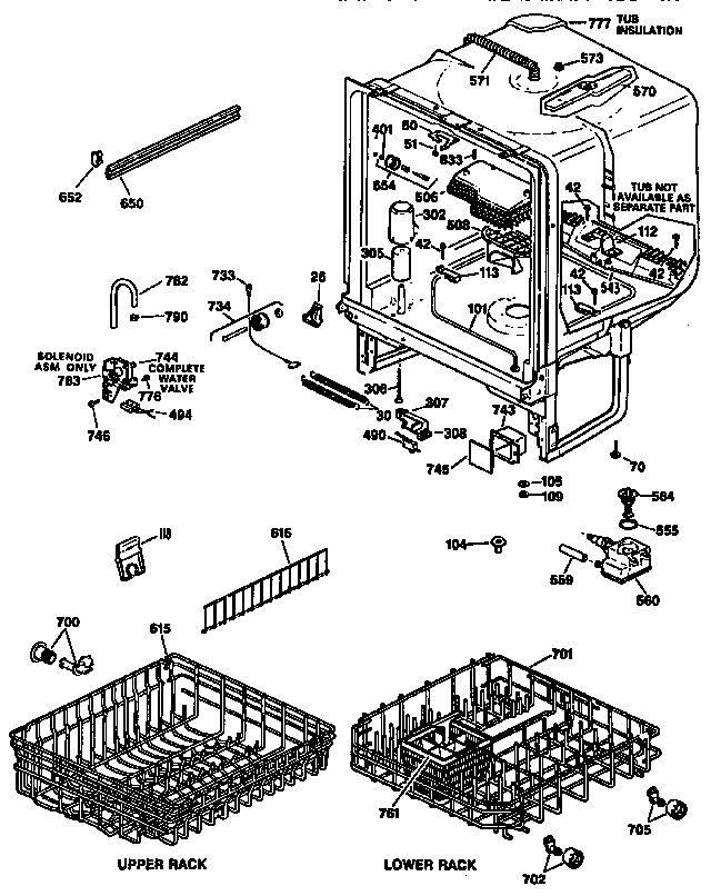 TUB AND RACK