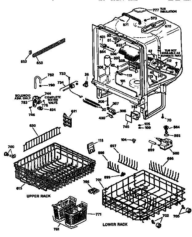 TUB AND RACK