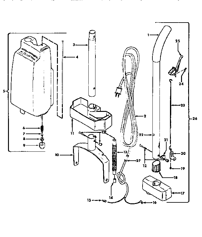 Handle and tank