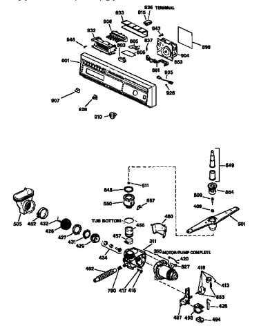 Escutcheon/motor pump assy.