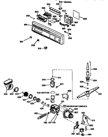 Escutcheon/motor pump assy