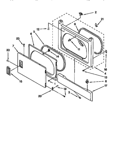 Dryer front panel & door