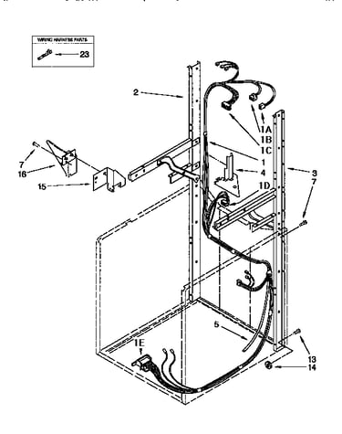 Dryer support & washer harness