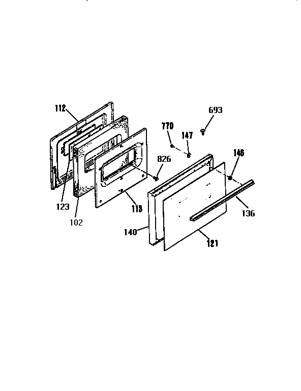 Oven door section