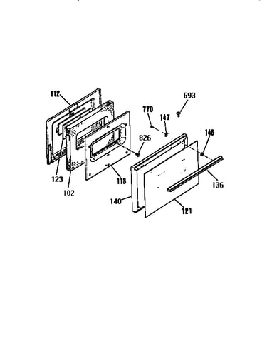 Oven door section