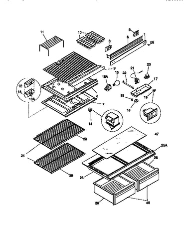 Separator and shelves
