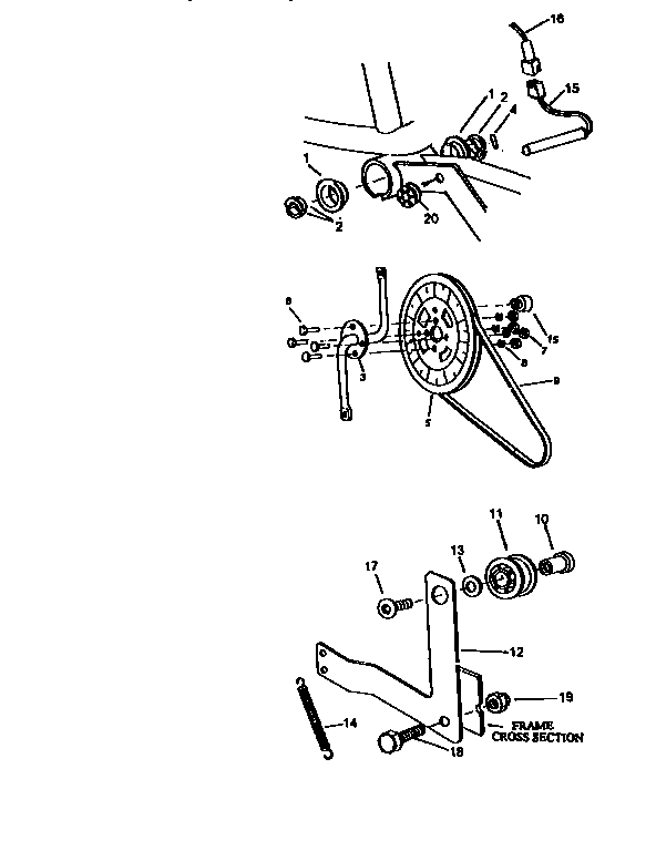 Crank and pulley assembly