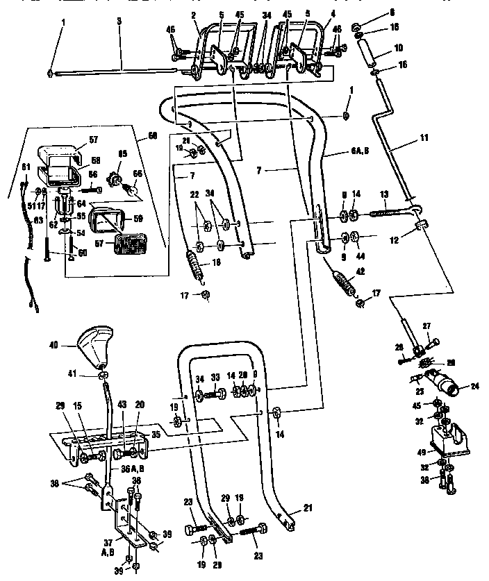 Upper handle assembly