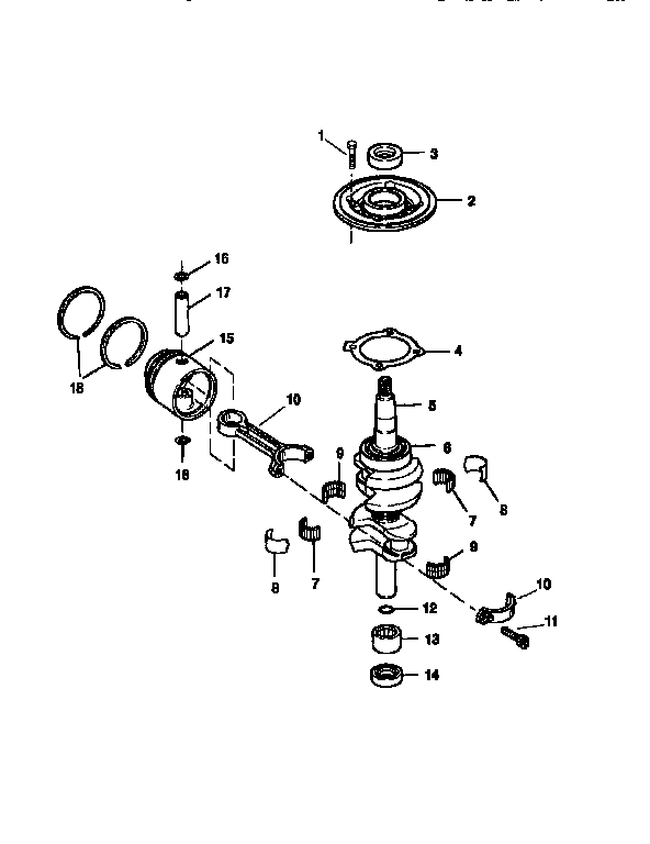 CRANKSHAFT AND PISTON