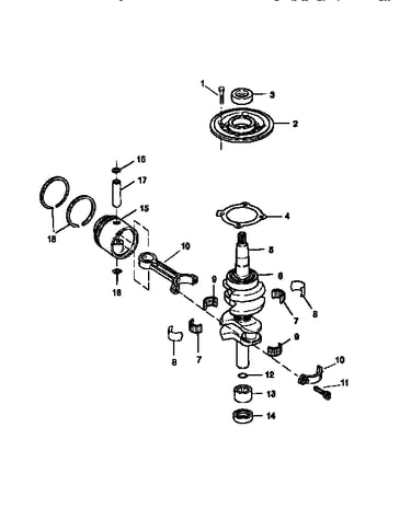 Crankshaft and piston