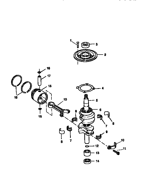 Crankshaft and piston