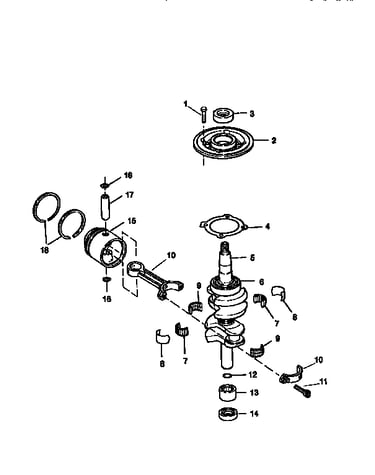 Crankshaft and piston