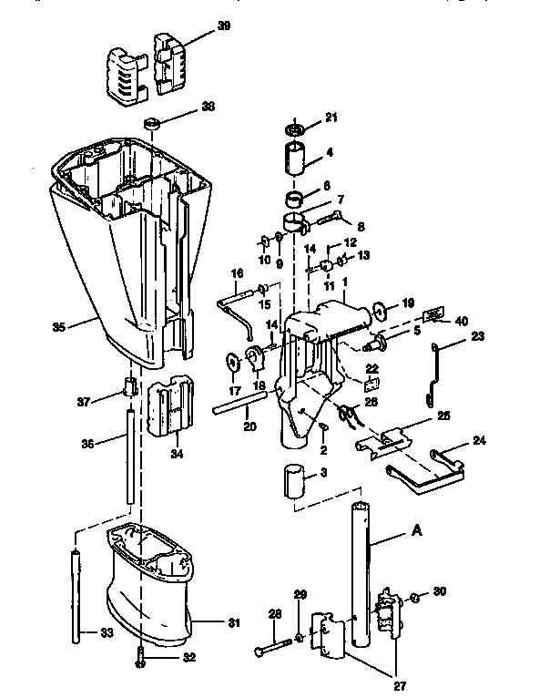 Swivel bracket & driveshaft hsng.