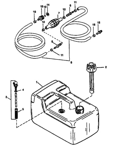 Fuel tank line (plastic-3.2 gal)