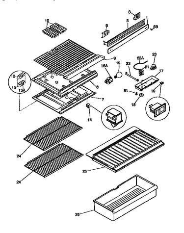 Separator and shelves
