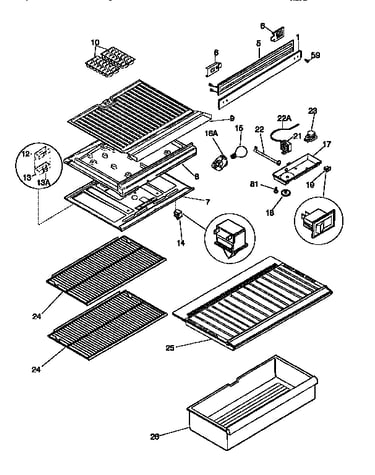 Separator and shelves