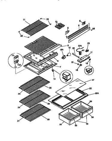 Separator and shelves