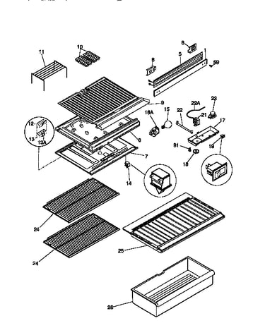 Separator and shelves