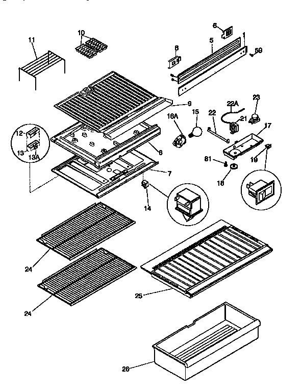 SEPARATOR AND SHELVES