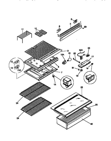Separator and shelves