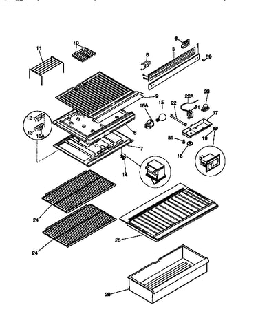 Separator and shelves