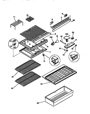 Separator and shelves