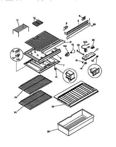 Separator and shelves