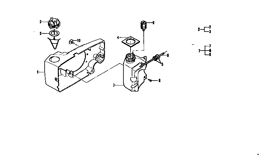 Fan housing and fuel tank