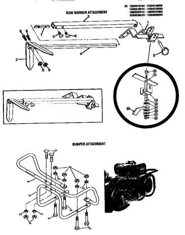 Row marker&bumper attachment
