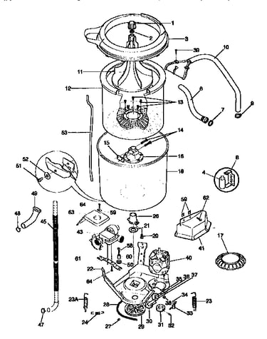 Tub, basket, and agitator