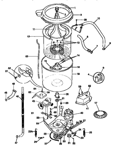 Tub, basket, and agitator