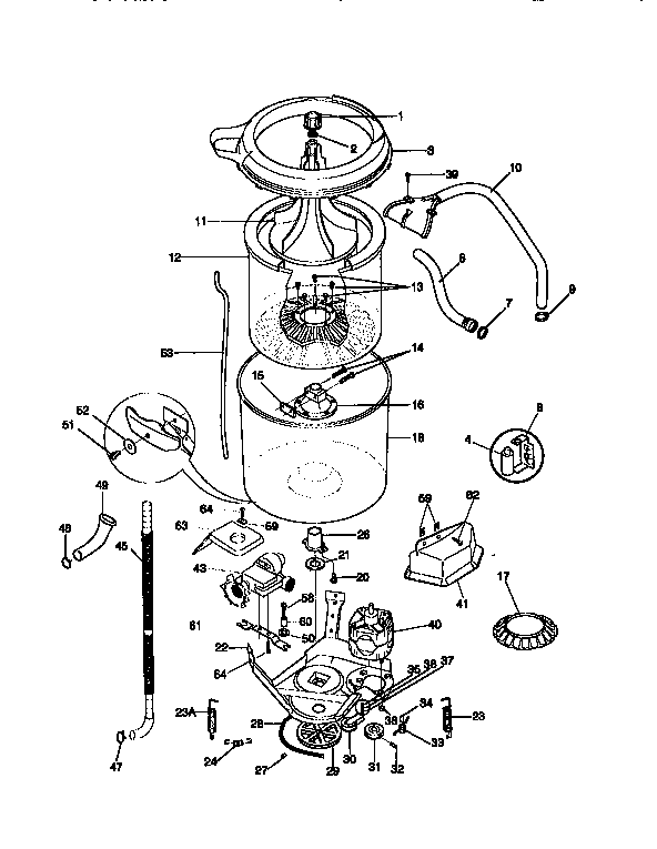 Tub, basket, and agitator