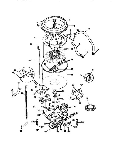 Tub, basket, and agitator