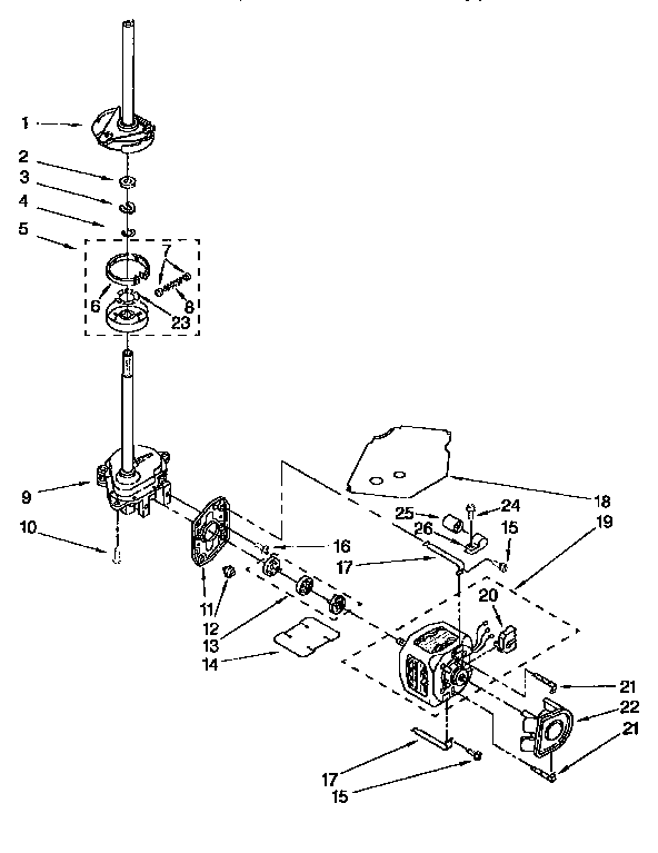 GEARCASE, MOTOR AND PUMP