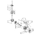 Kenmore 11091552200 gearcase, motor and pump diagram
