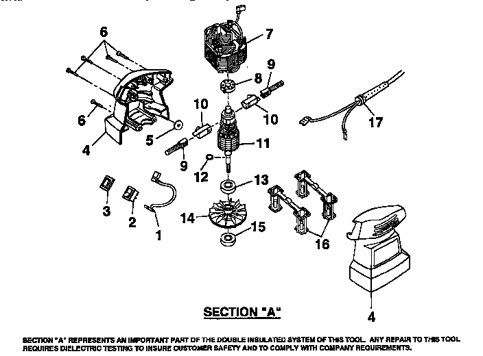 Motor and housing assembly