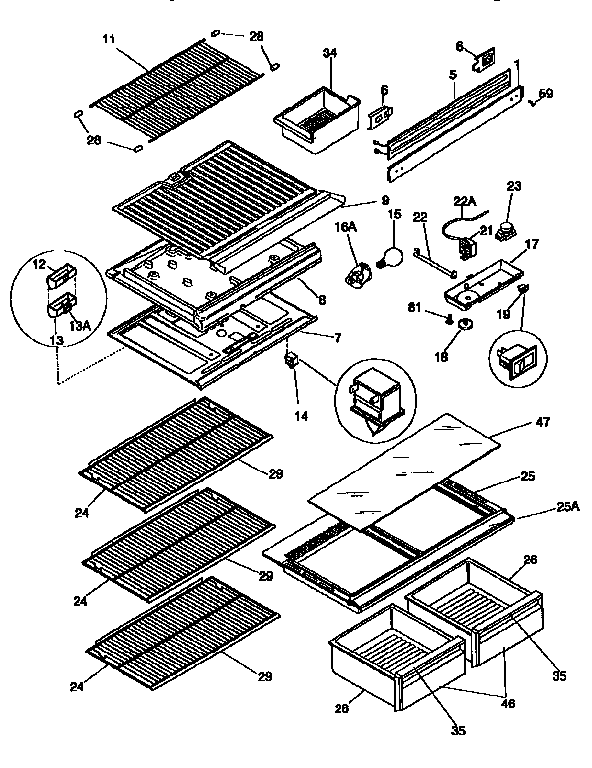 SEPARATOR AND SHELVES