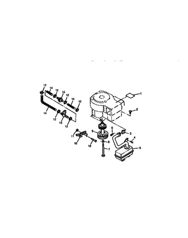 Fuel line, muffler, drive sheave